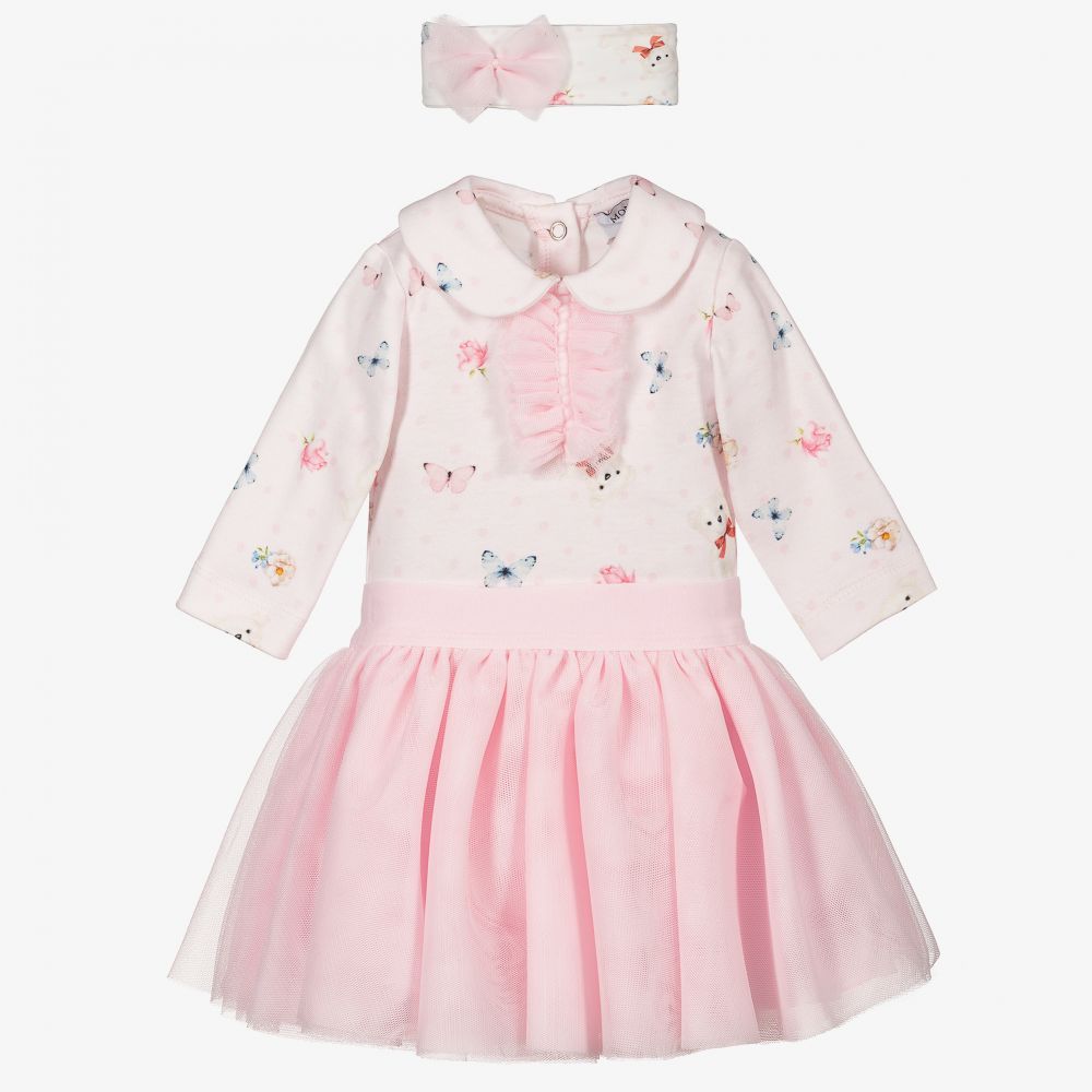 Monnalisa - Baby Girls Pink Skirt Set  | Childrensalon