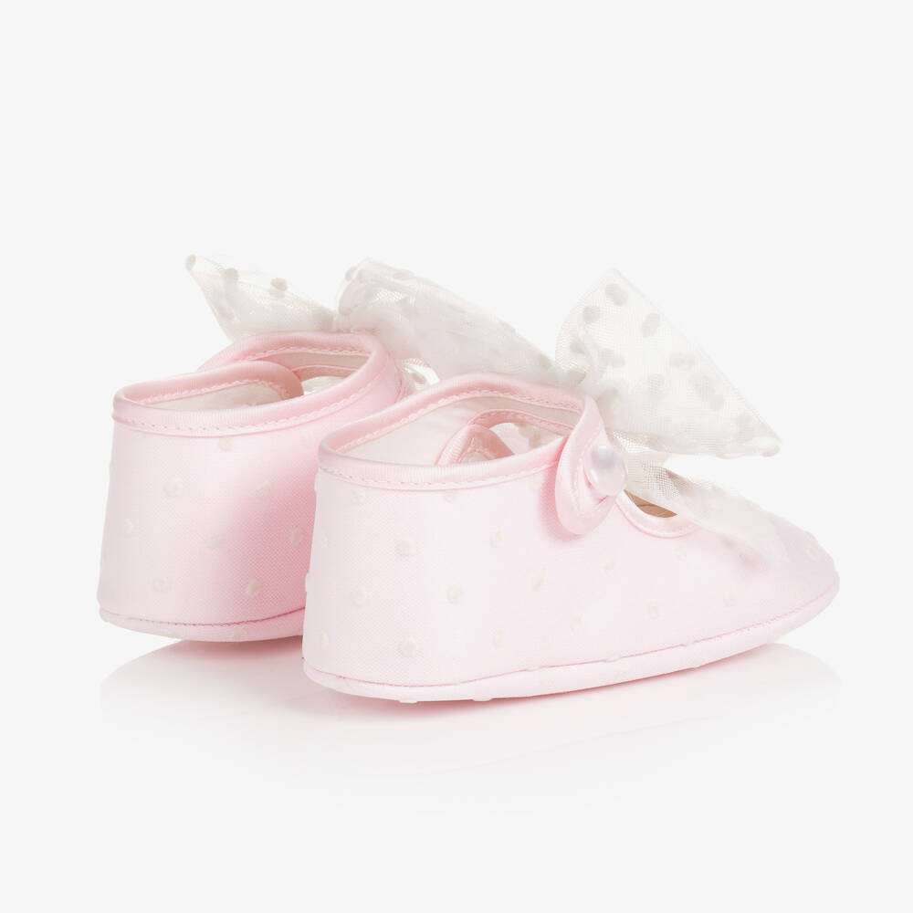 Monnalisa Baby Girls Pink Tulle Pre Walker Shoes