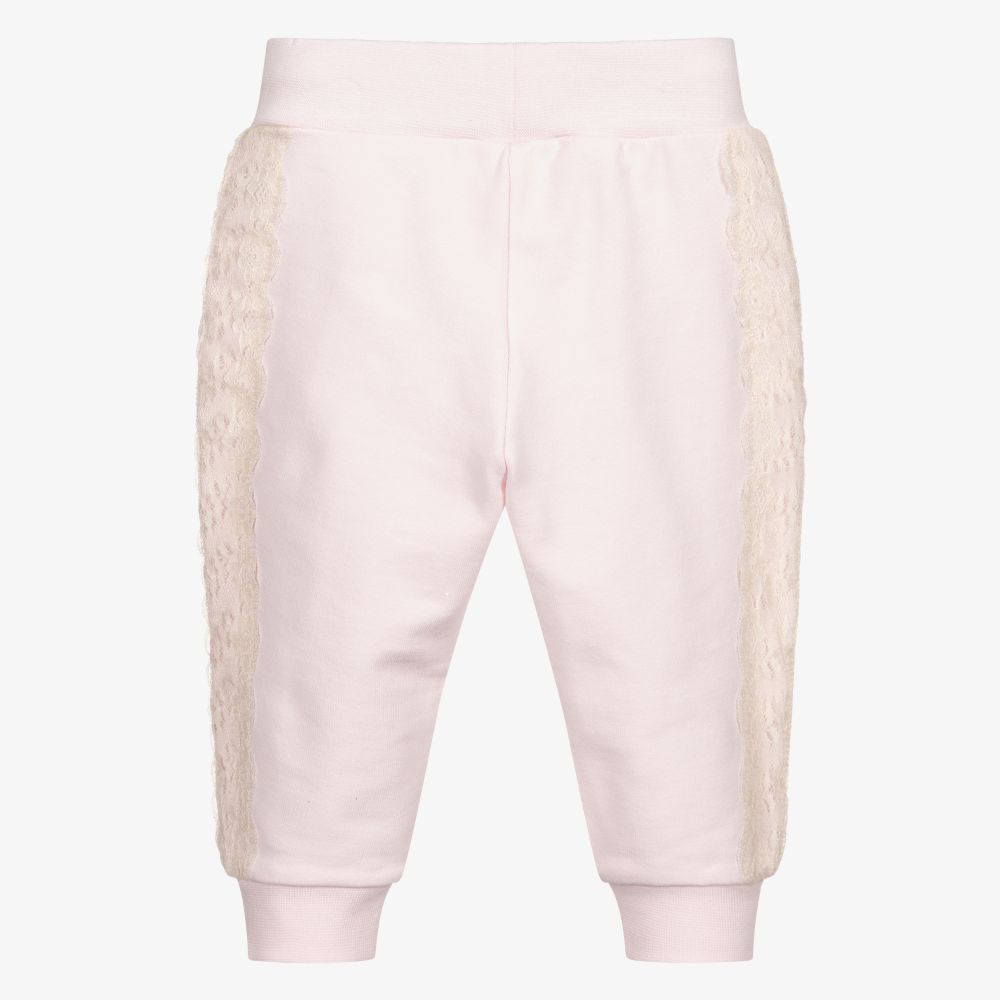 Monnalisa-Розовые хлопковые джоггеры для малышей | Childrensalon Outlet