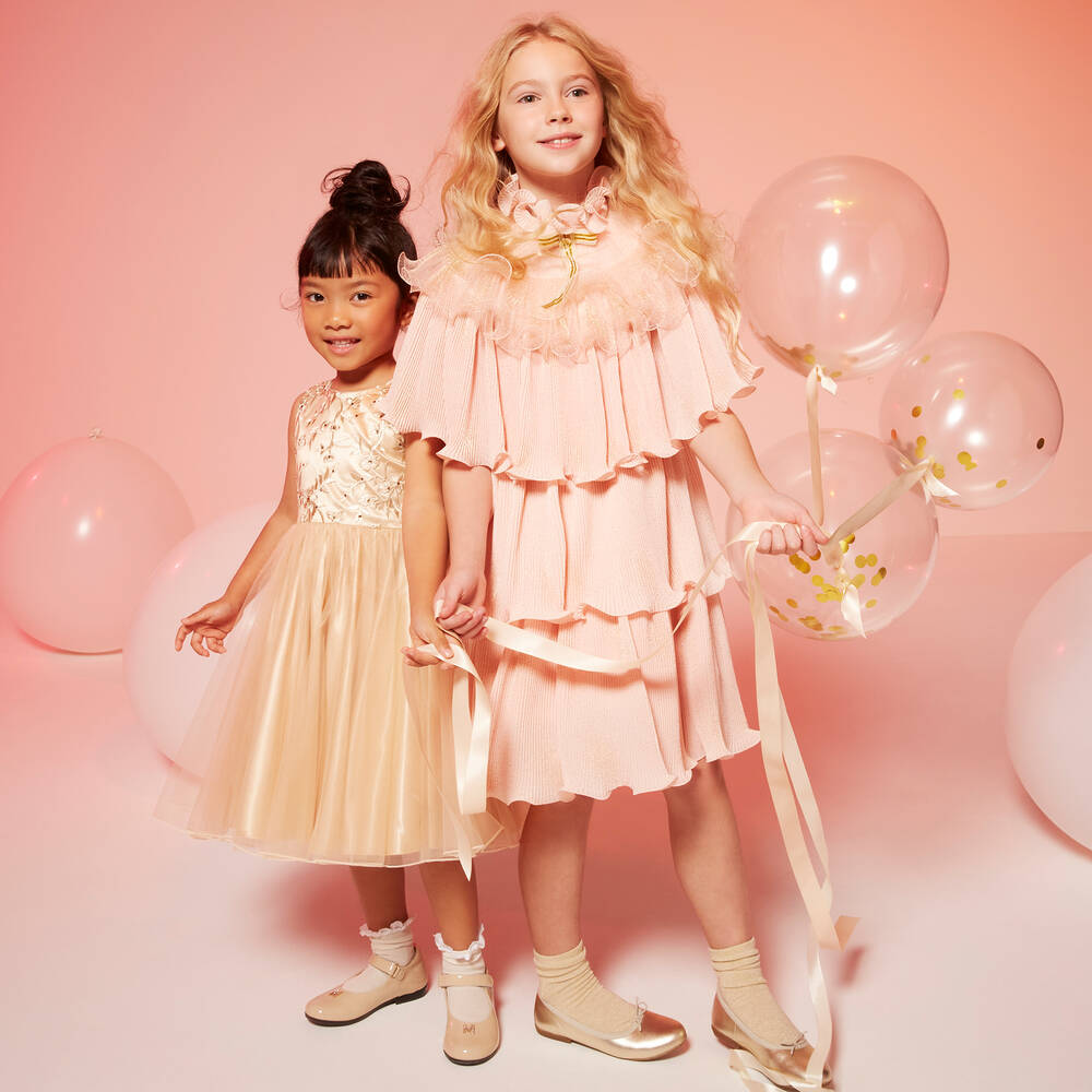 Beige flower store girl shoes