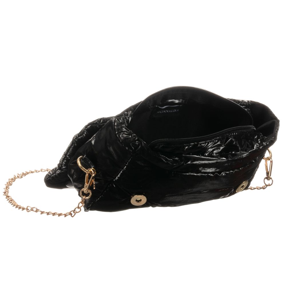 Monnalisa-Черная сумка и красный брелок (22 см) | Childrensalon Outlet