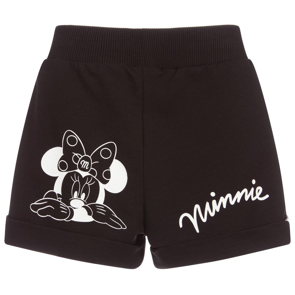 Monnalisa-Black Cotton Disney Shorts | Childrensalon Outlet