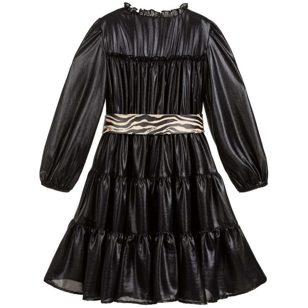 Monnalisa-Black Dress & Belt   | Childrensalon Outlet