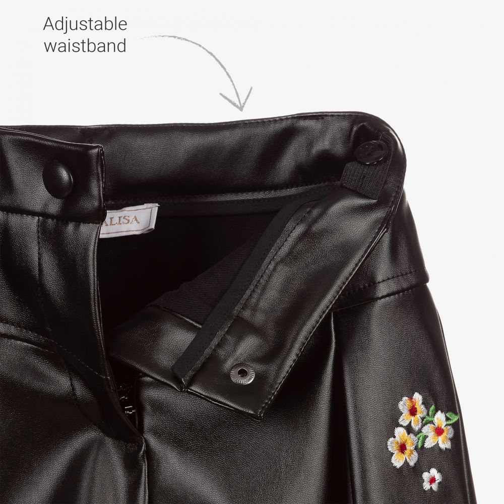 Monnalisa-Black Faux Leather Shorts | Childrensalon Outlet