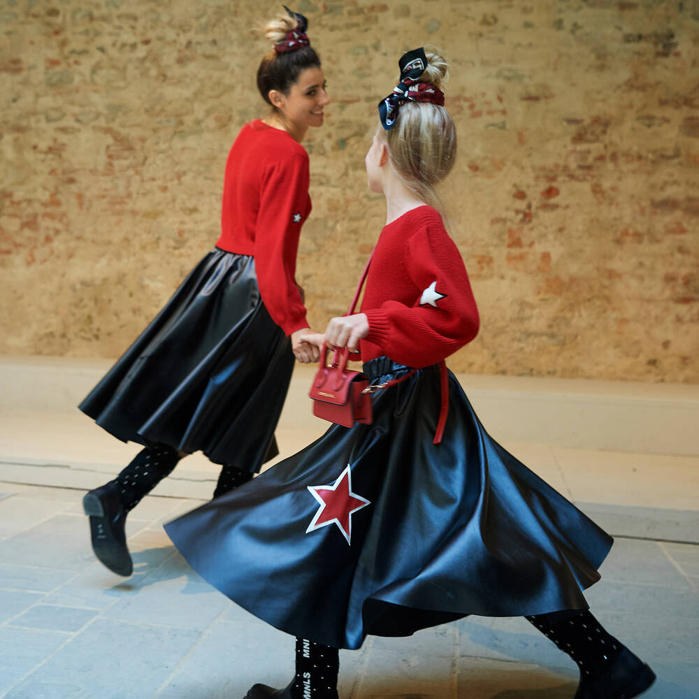 Monnalisa-Black Faux Leather Skirt | Childrensalon Outlet