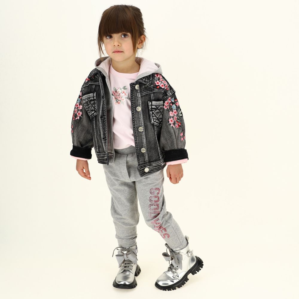 Black floral denim jacket 2025