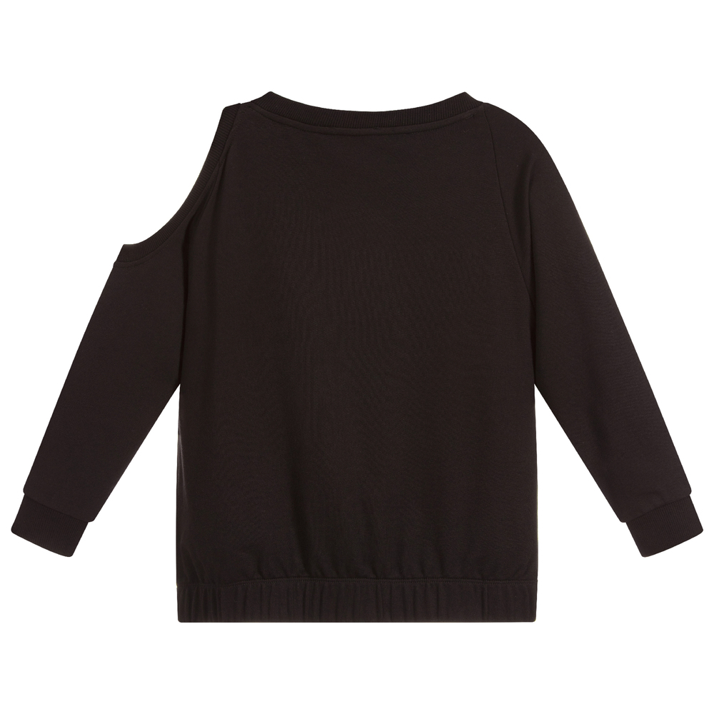 Monnalisa-Black Galaxy Badge Sweatshirt | Childrensalon Outlet