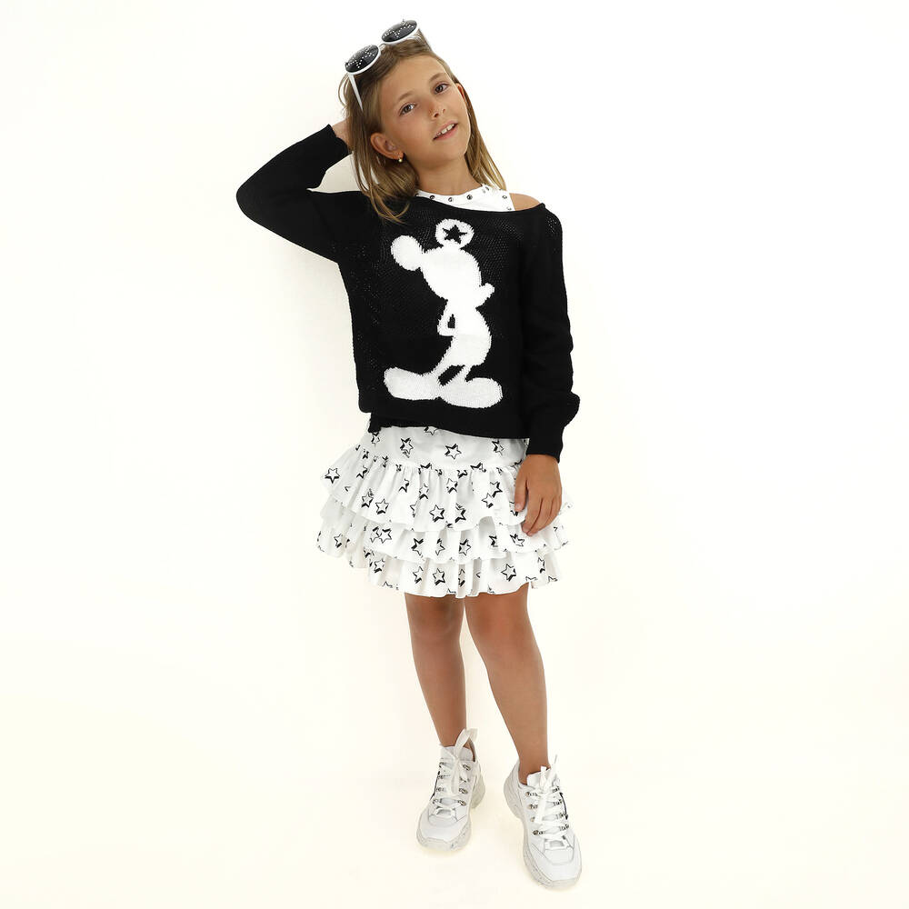 Monnalisa-Black Mickey Mouse Jumper | Childrensalon Outlet