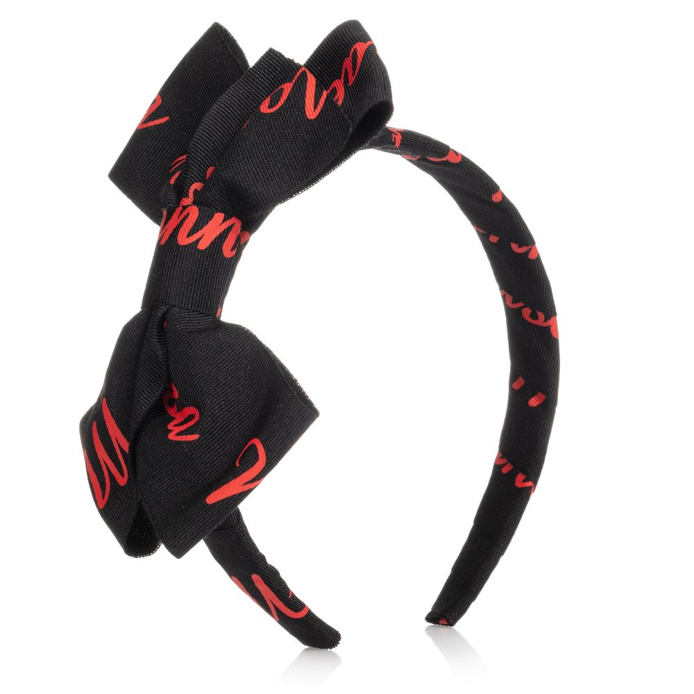 Monnalisa - Black & Red Logo Hairband | Childrensalon