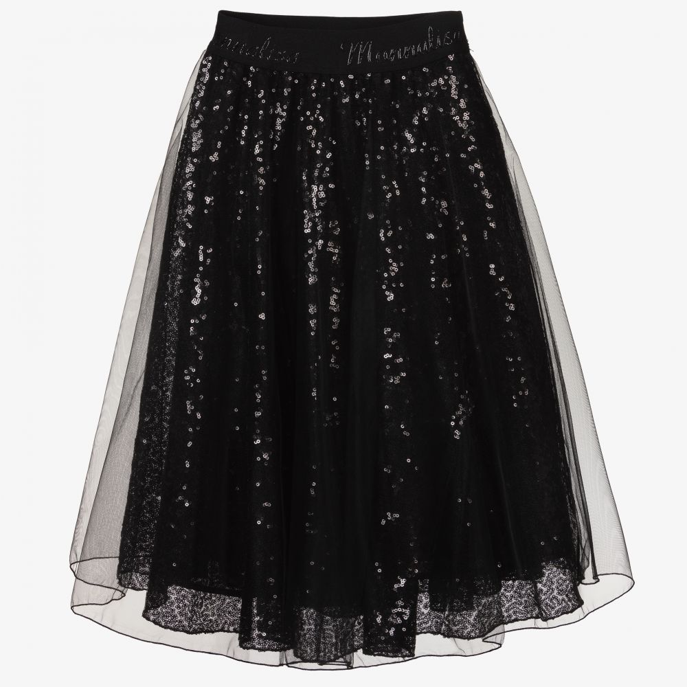 Monnalisa - Black Sequin & Tulle Skirt | Childrensalon