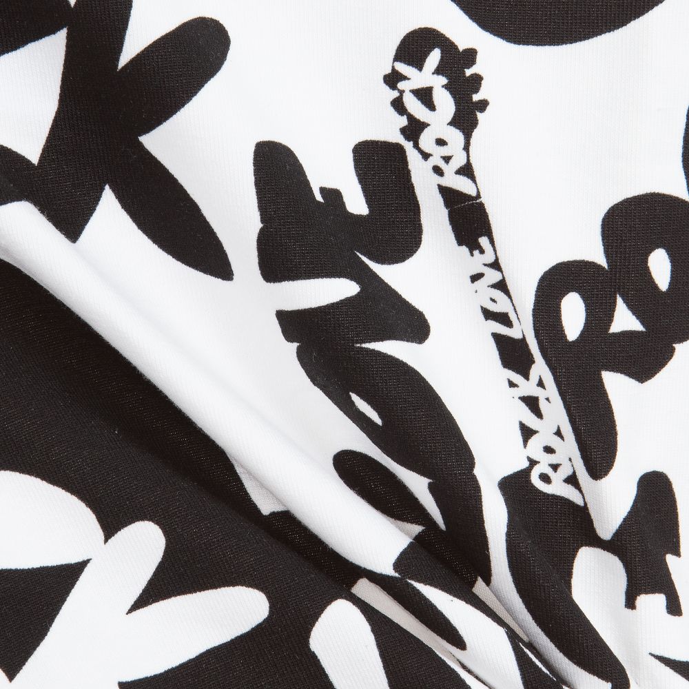 Monnalisa-Black & White Cotton Leggings | Childrensalon Outlet