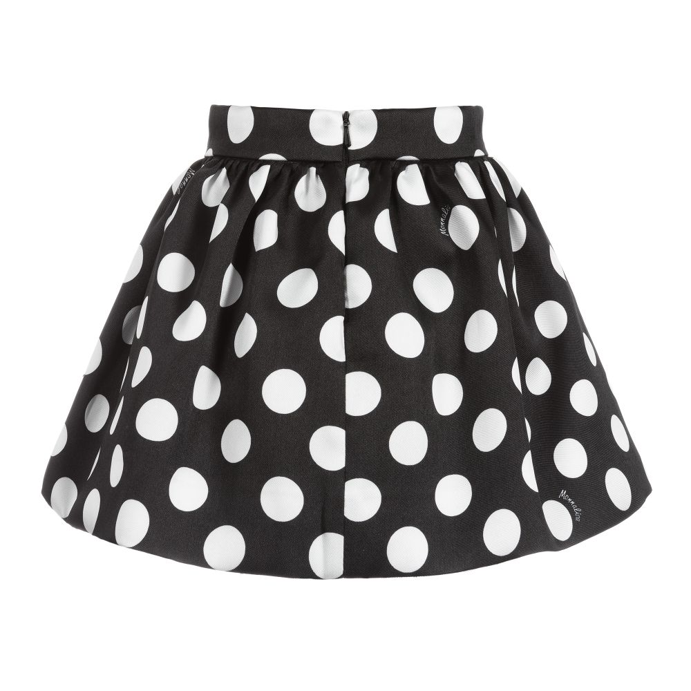Monnalisa - Black & White Spot Skirt | Childrensalon Outlet