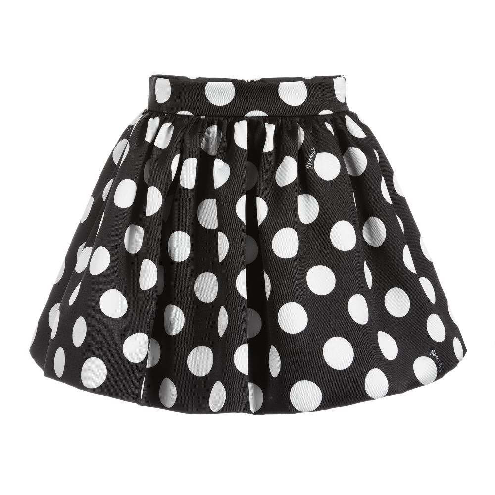 Monnalisa - Black & White Spot Skirt | Childrensalon