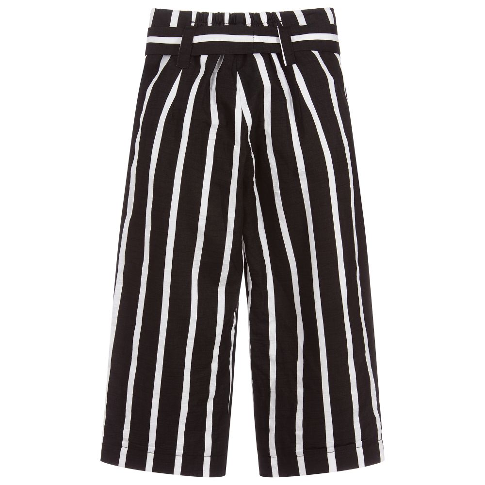Monnalisa-Black & White Striped Culottes | Childrensalon Outlet