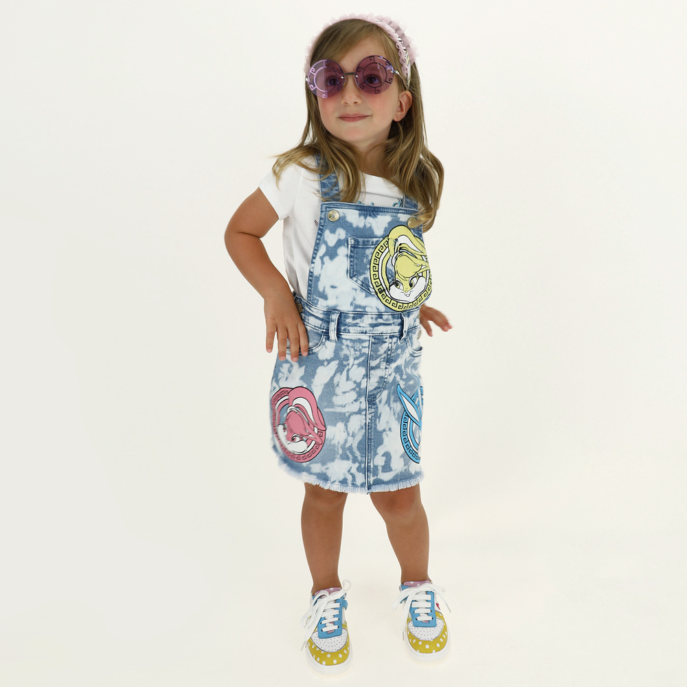 Monnalisa Blue Bugs Bunny & Lola Dress Childrensalon Outlet