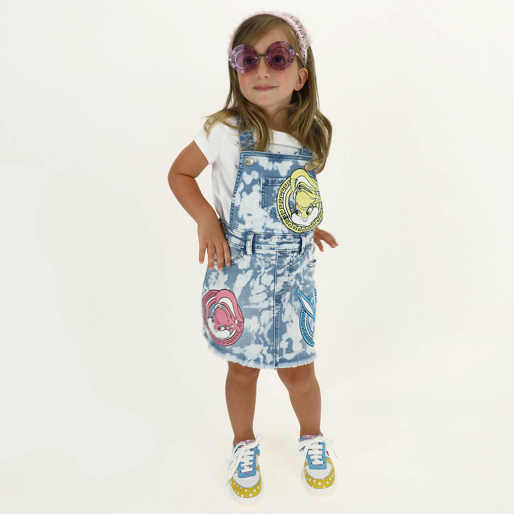 Monnalisa-Blue Bugs Bunny & Lola Dress | Childrensalon Outlet