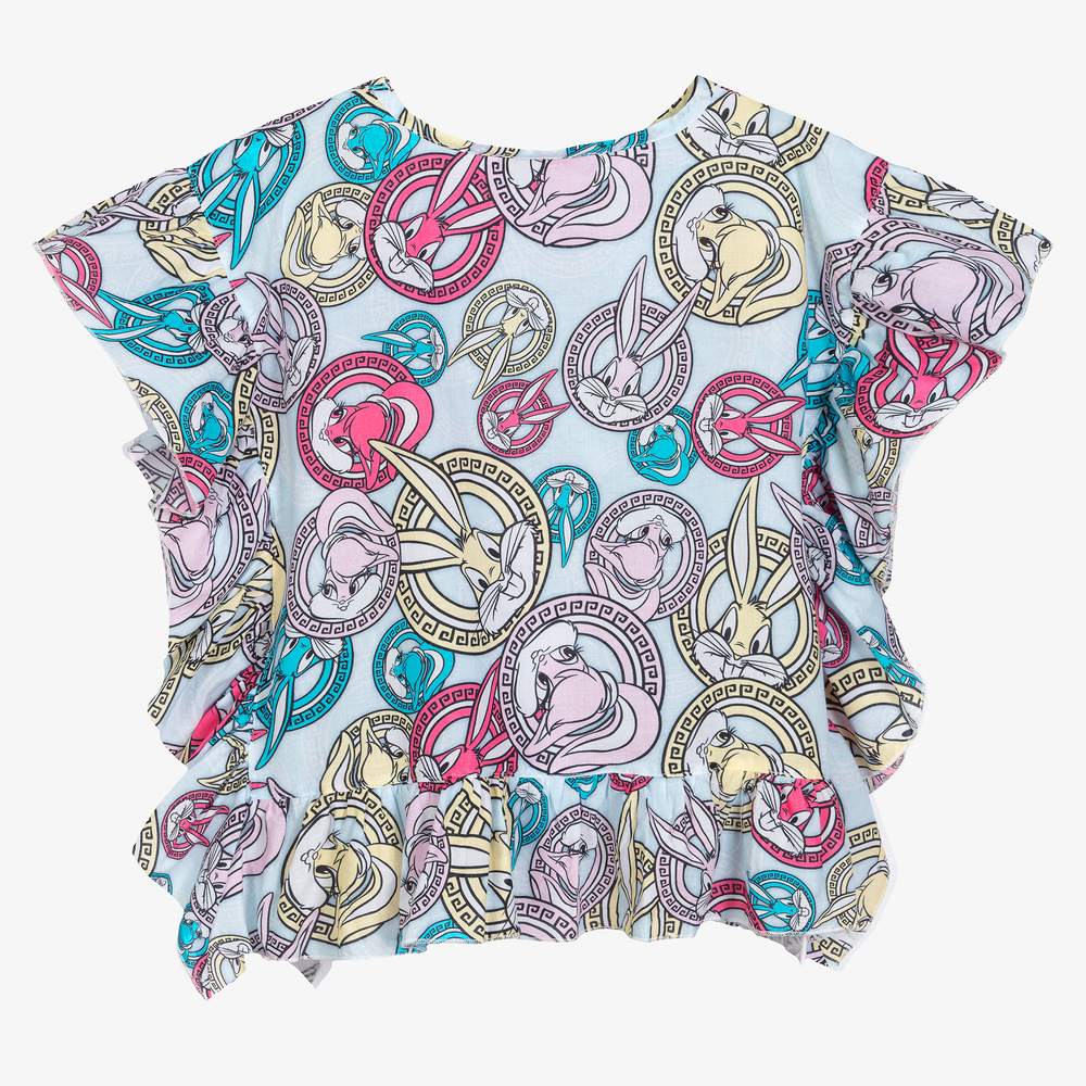 Monnalisa-Голубой кафтан с Багзом Банни и Лолой | Childrensalon Outlet