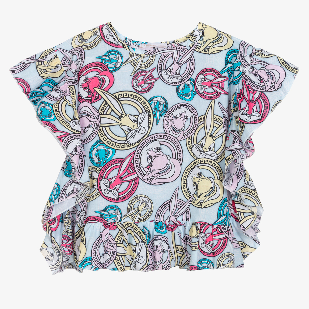 Monnalisa - Blauer Bugs Bunny & Lola Kaftan | Childrensalon