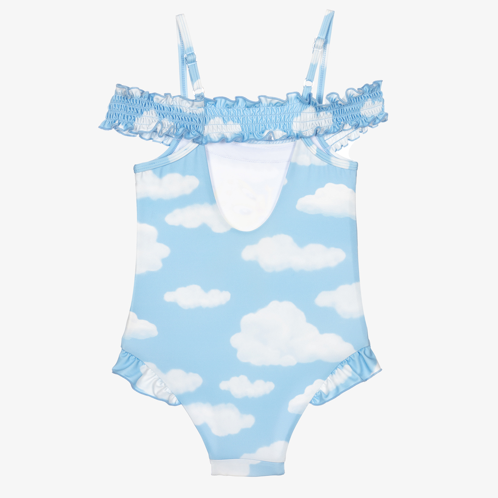 Monnalisa-Blue Clouds Tweety Swimsuit | Childrensalon Outlet