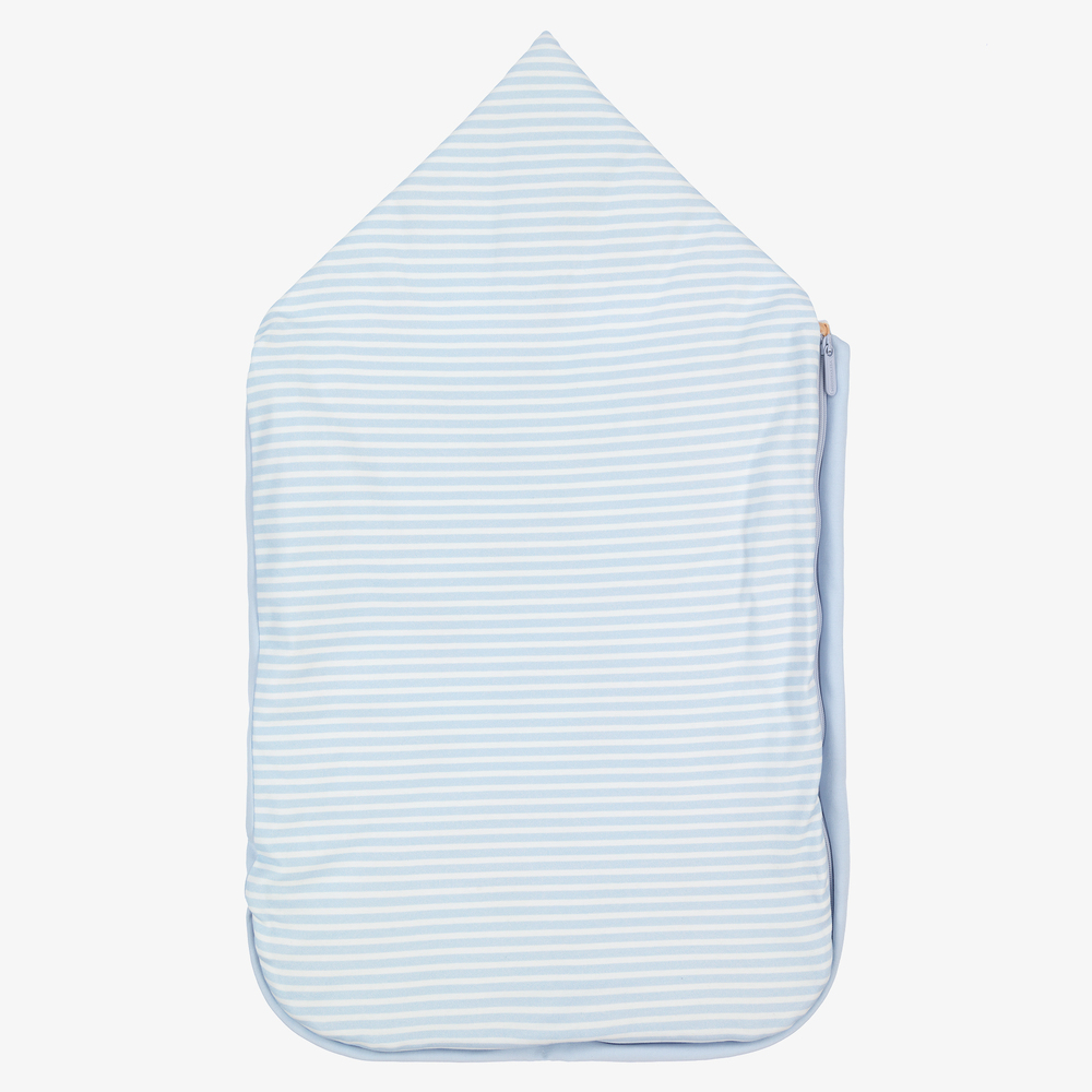 Monnalisa-Blue Cotton Baby Nest (72cm) | Childrensalon Outlet