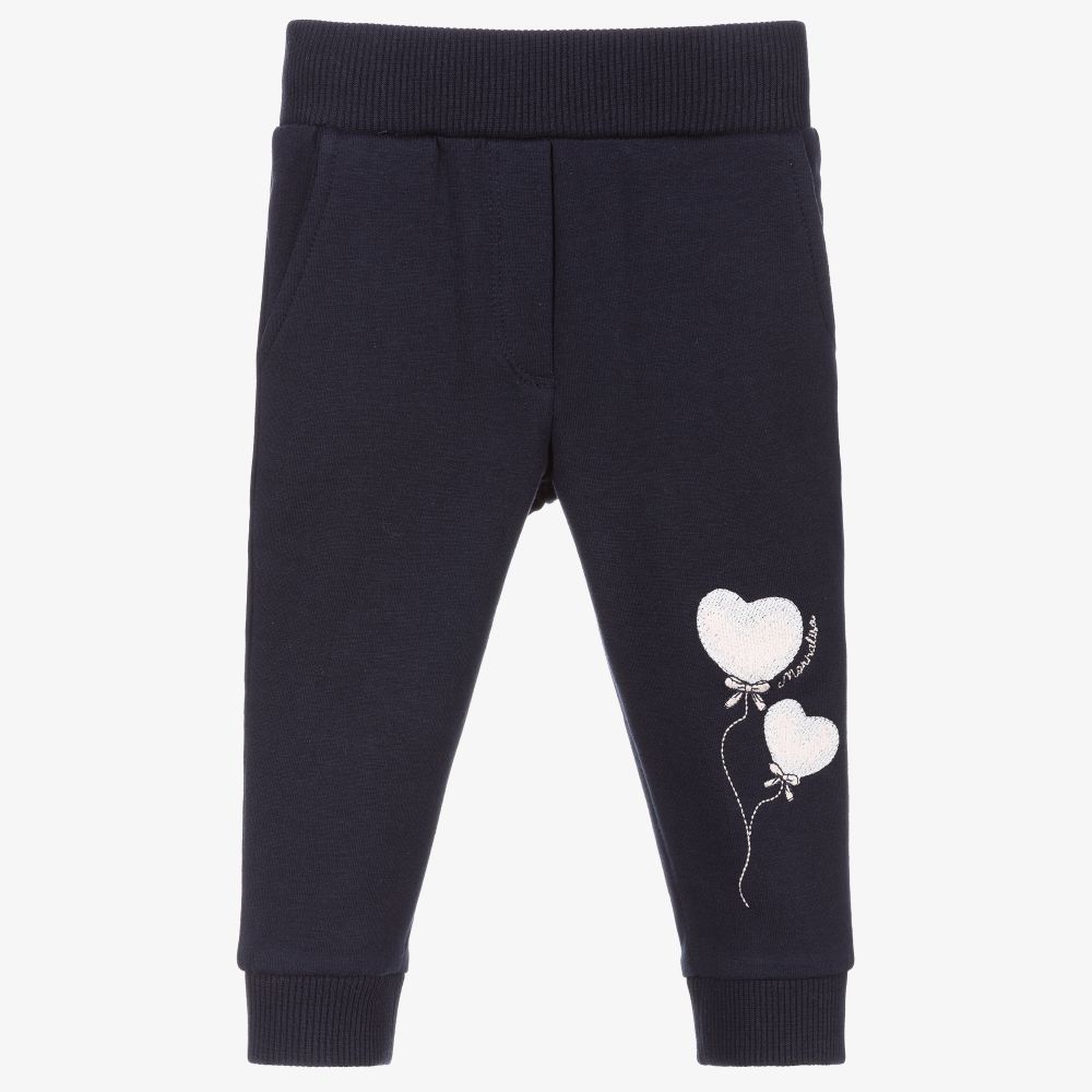 Monnalisa - Blue Cotton Balloon Joggers | Childrensalon