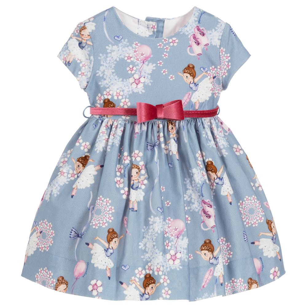Monnalisa - Blue Cotton Corduroy Dress | Childrensalon