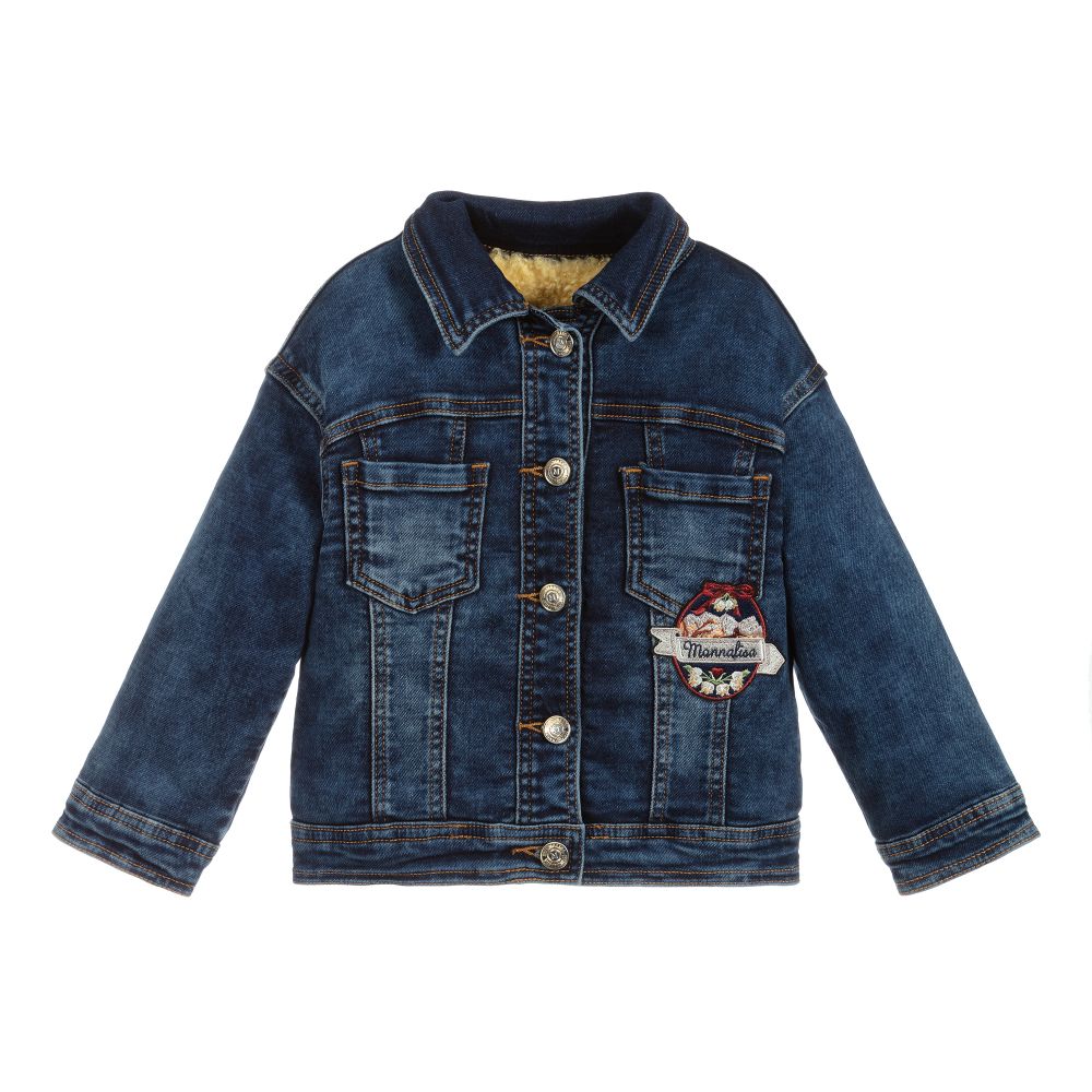 Monnalisa - Blue Denim Disney Jacket | Childrensalon