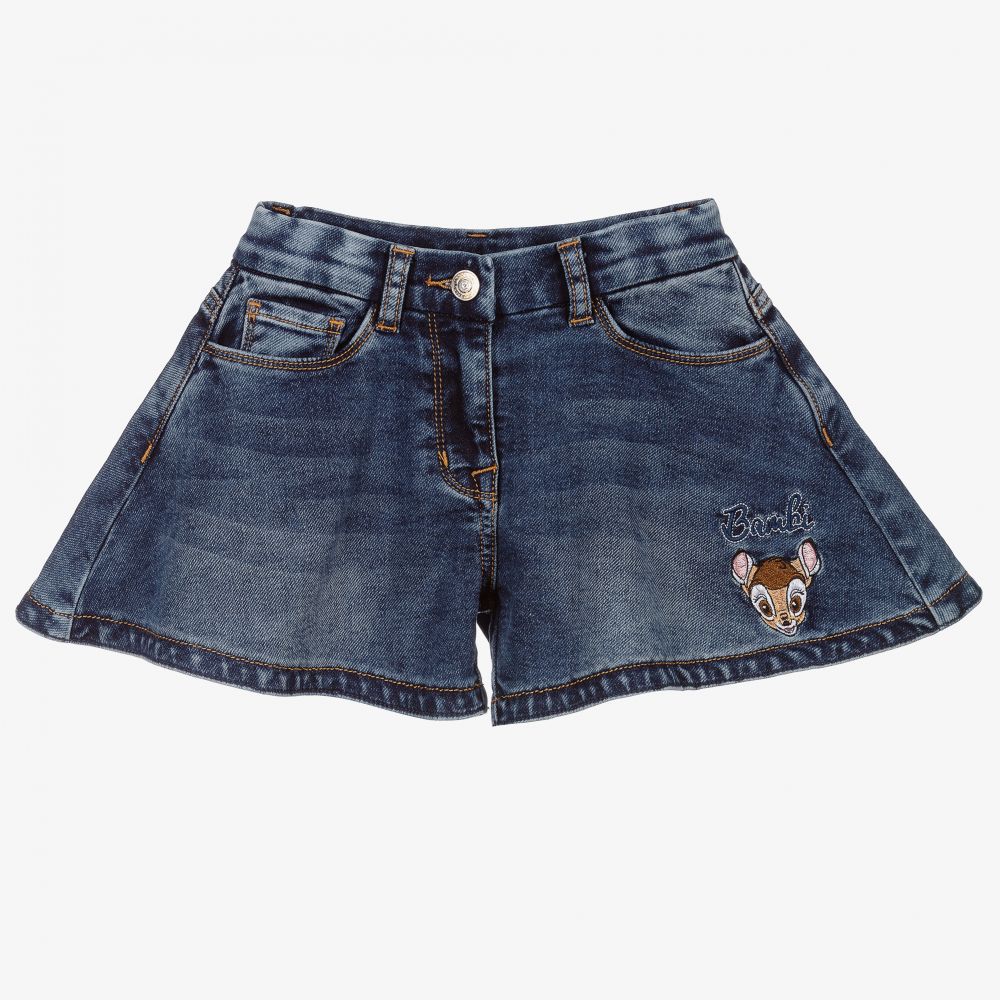 Monnalisa - Blue Denim Disney Shorts | Childrensalon