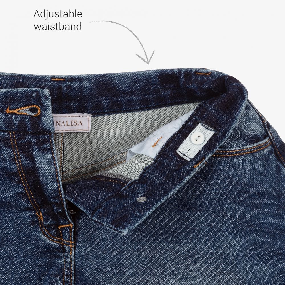 Monnalisa-Blue Denim Disney Shorts | Childrensalon Outlet