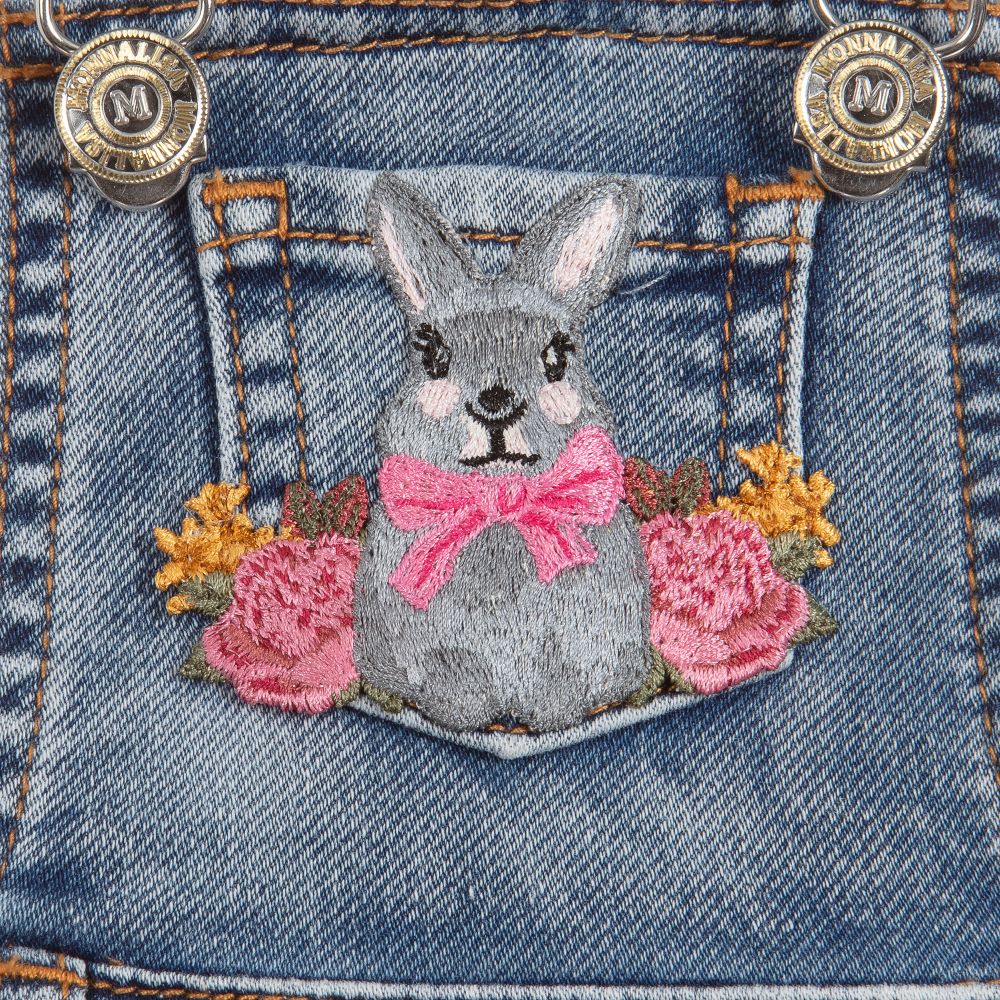 Monnalisa Blue Denim Pinafore Dress Childrensalon Outlet