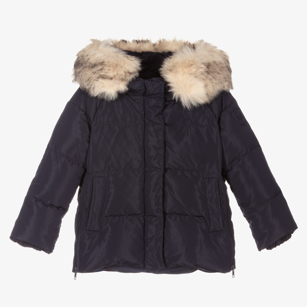 Monnalisa - Blaue Daunen-Steppjacke | Childrensalon