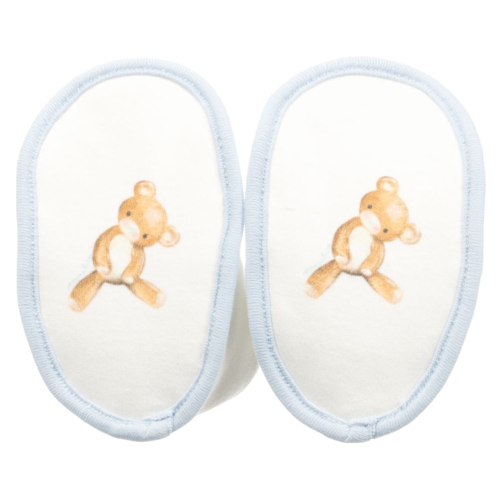 Monnalisa-Blue & Ivory Baby Booties | Childrensalon Outlet