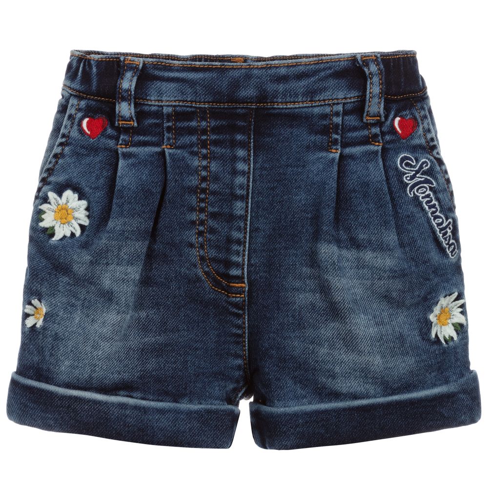 Monnalisa - Short bleu en jersey denim Bébé | Childrensalon