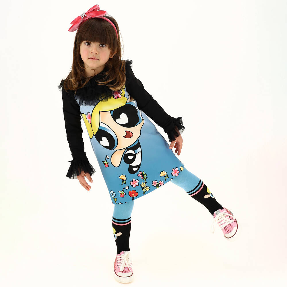Monnalisa-Blue Powerpuff Girls Dress | Childrensalon Outlet