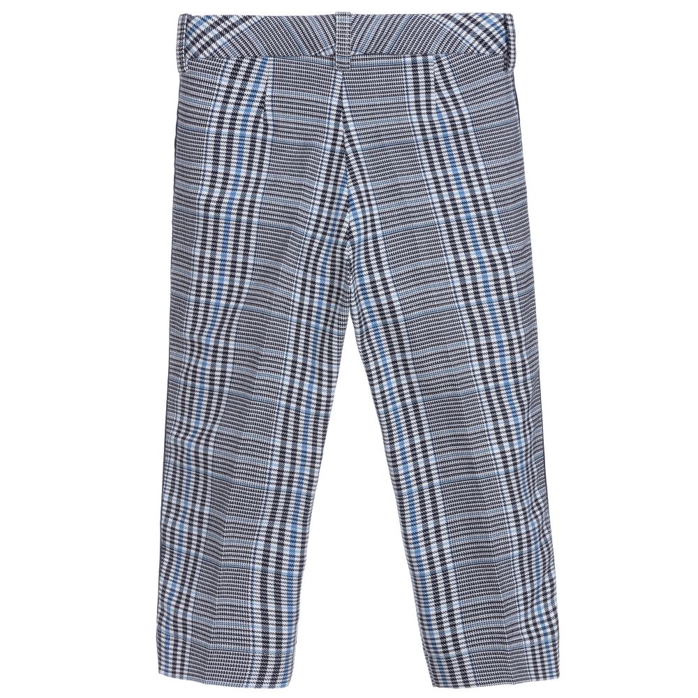 Monnalisa-Хлопковые брюки в голубую клетку | Childrensalon Outlet