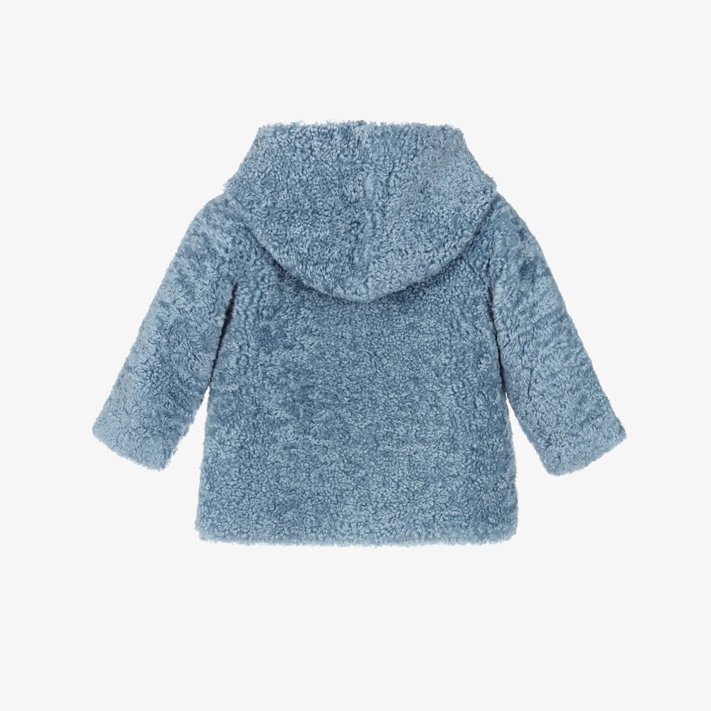 Monnalisa-Blue Teddy Coat | Childrensalon Outlet