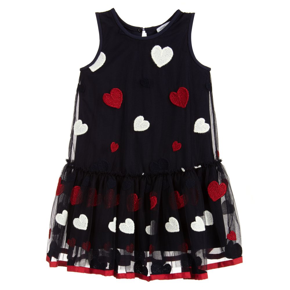Monnalisa-Blue Tulle Heart Dress | Childrensalon Outlet