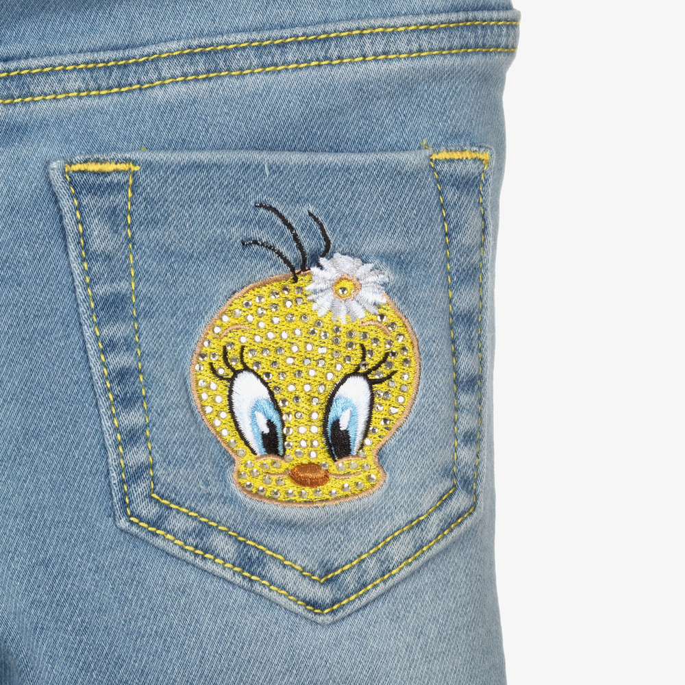 Monnalisa Blue Tweety Daisy Jeans Childrensalon Outlet
