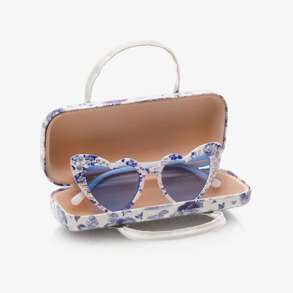 Monnalisa-Blue & White Sunglasses | Childrensalon Outlet