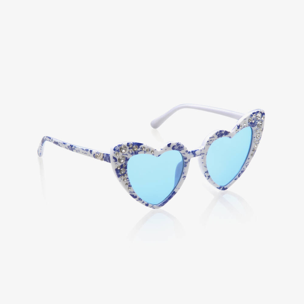 Monnalisa-Бело-голубые солнцезащитные очки | Childrensalon Outlet