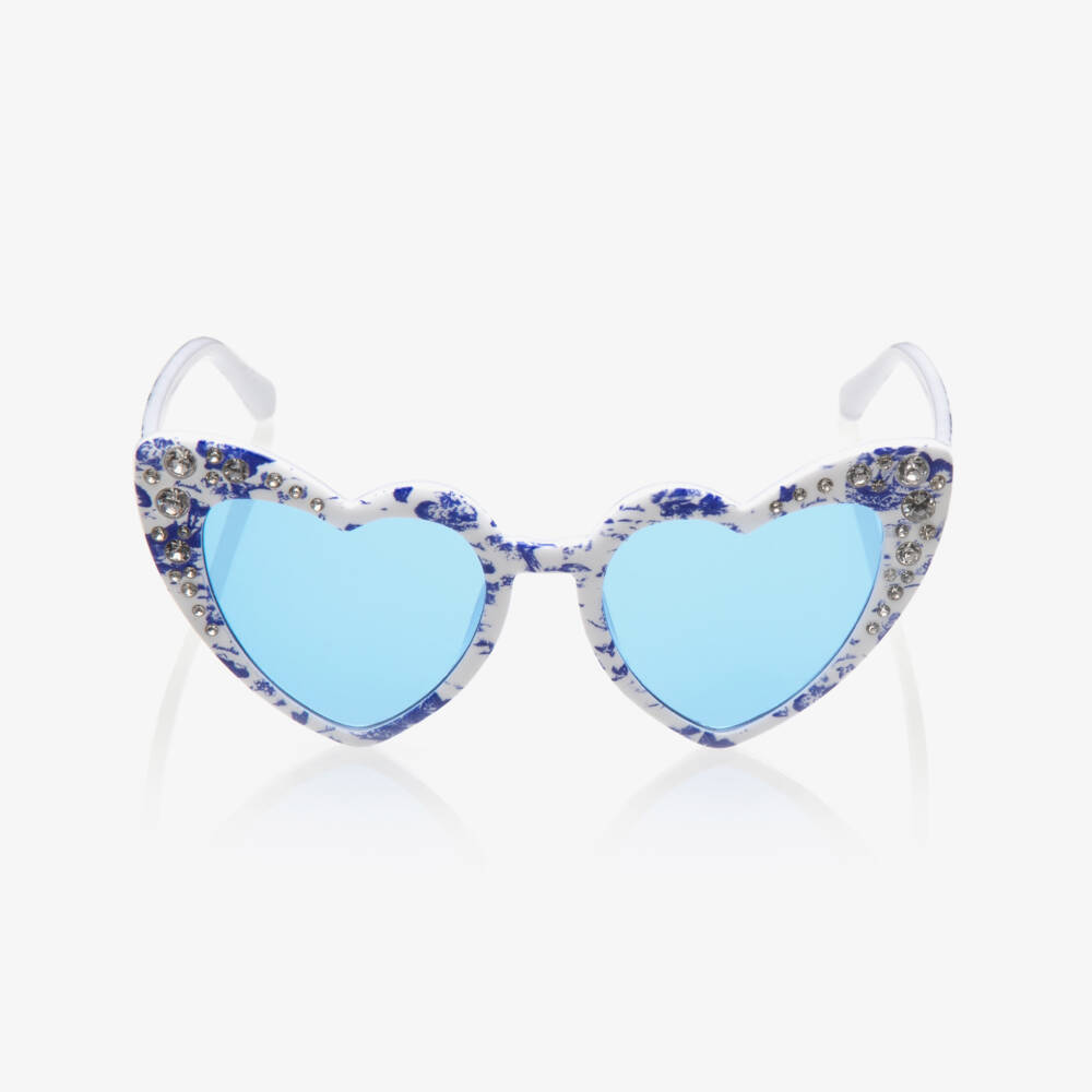 Monnalisa-Blue & White Sunglasses | Childrensalon Outlet