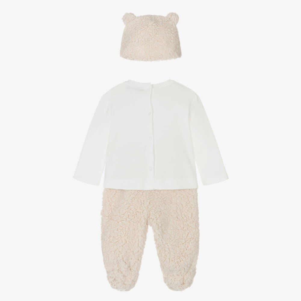 Monnalisa-Boys Beige Teddy Fleece Set | Childrensalon Outlet