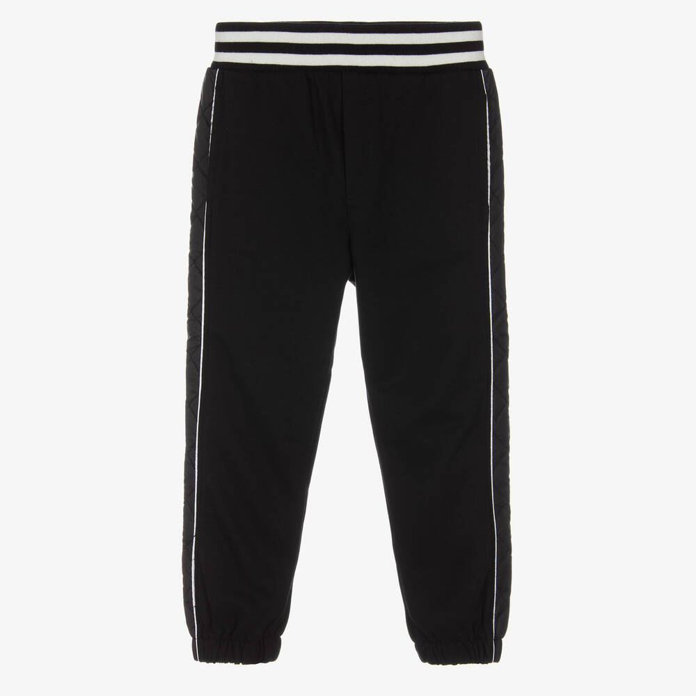 Monnalisa - Boys Black Cotton Joggers  | Childrensalon