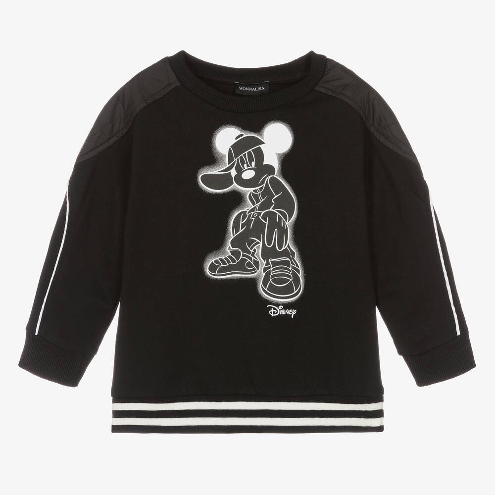 Monnalisa - Boys Black Mickey Sweatshirt | Childrensalon