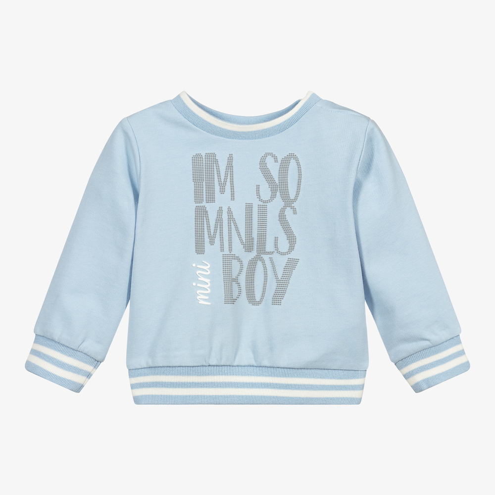 Monnalisa - Blaues Baumwoll-Sweatshirt (J) | Childrensalon