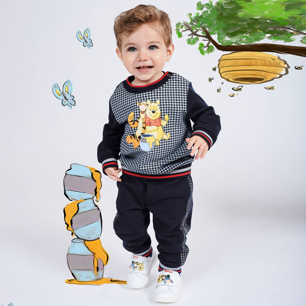 Monnalisa-سويتشيرت أطفال ولادي قطن جيرسي لون كحلي | Childrensalon Outlet