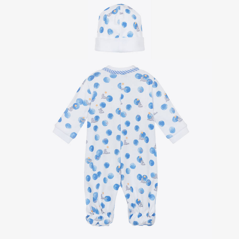 Monnalisa-Boys Blue Seal Cotton Babysuit Duo | Childrensalon Outlet