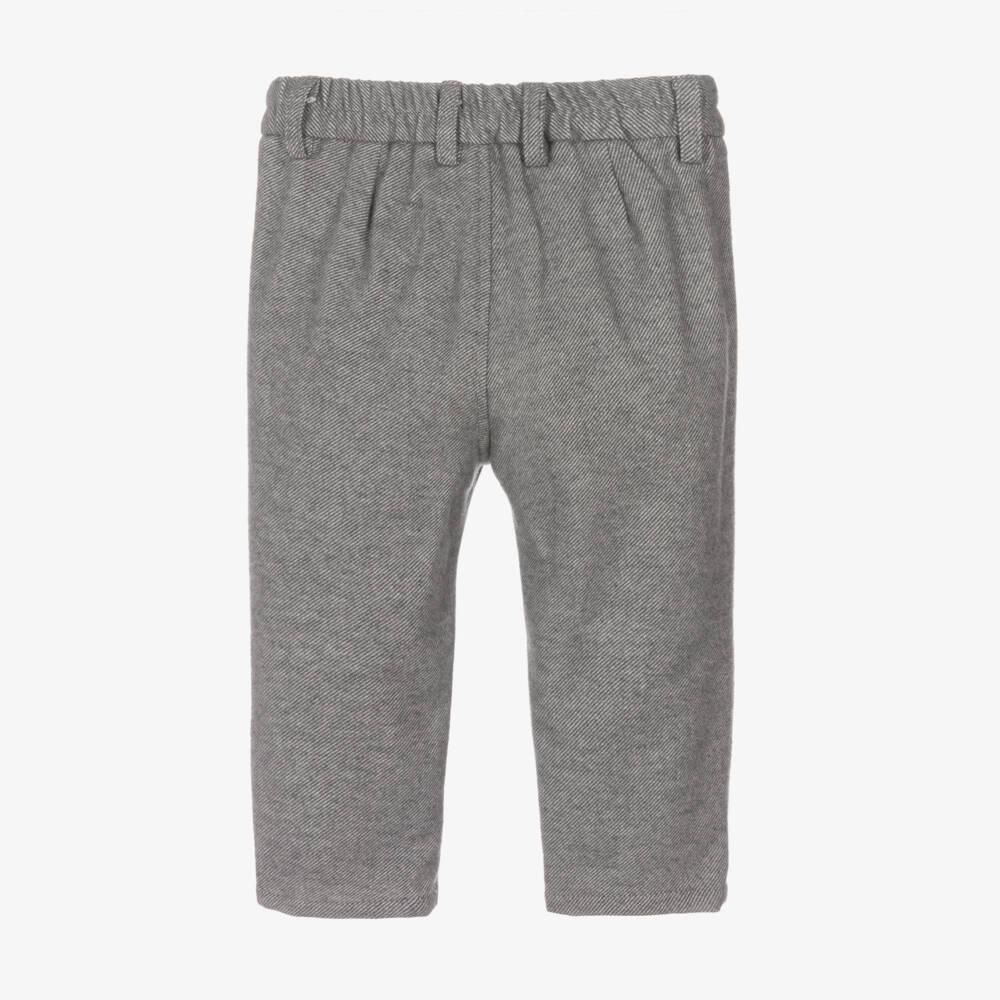 Monnalisa-Boys Charcoal Cotton Trousers | Childrensalon Outlet