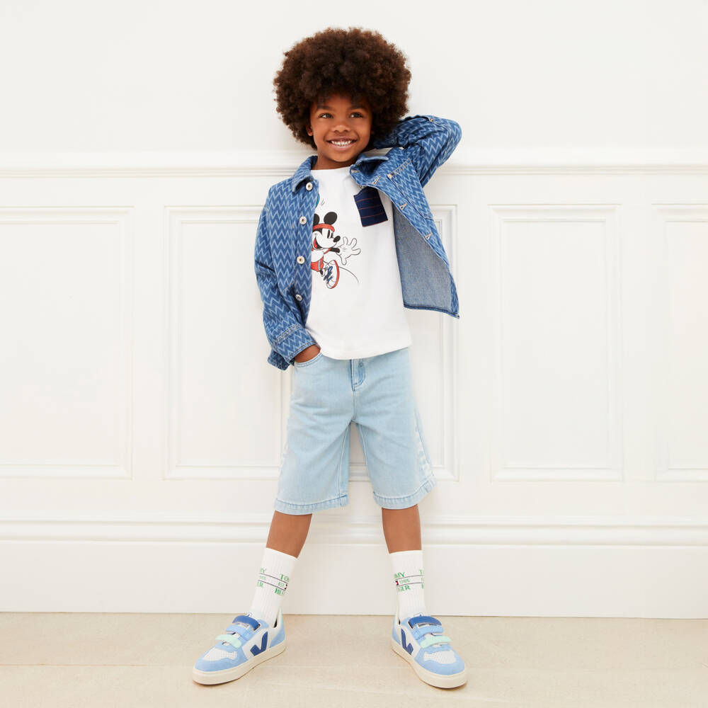 Monnalisa-Boys Classic White Mickey Tee | Childrensalon Outlet