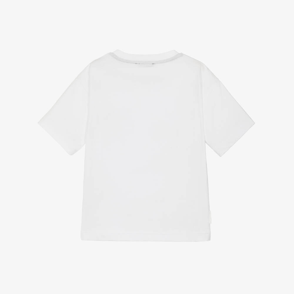 Monnalisa-Boys Classic White Mickey Tee | Childrensalon Outlet